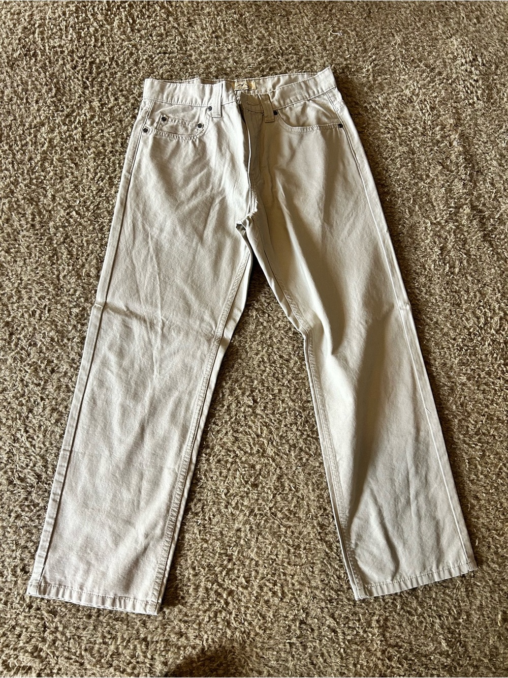Men's Cream Cargo Pants - Classic Workwear Style